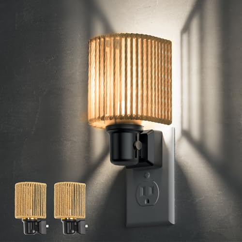 Image of L LOHAS LED Bright Night Lights Plug into Wall, Dimmable Night Light Boho | Decorative Bohemian Night Lights, Daylight White, Light Sensor, Farmhouse NightLights for Bedroom Kitchen Hallway, 2 Pack
