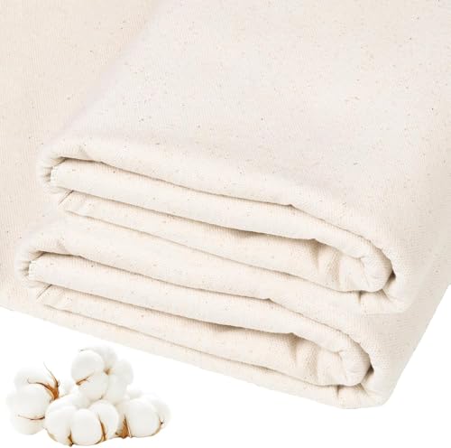Image of Amazon Brand - Solimo 10 Oz Premium Duck Cloth Heavyweight Cotton Canvas Fabric 3 Meter Long - 62 inch Width for Upholstery, Sewing, Craft & Home Decor Use