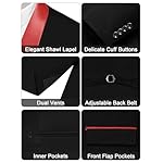 MAGE MALE Men's Slim Fit 3 Piece Suit One Button Solid Shawl Lapel Blazer Jacket Vest Pants Set with Tie Pocket Square - Image 3