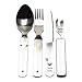 Militar Juego de Cubiertos alemanes de 4 Piezas para Comer, Utensilios, Estilo, Cuchara, Tenedor, Cuchillo, Cubierta, Multiherramienta, abrebotellas de Camping de Acero Inoxidable