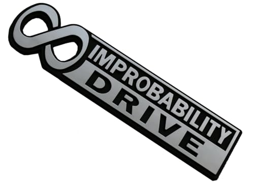 Image of 2Pcs Infinite Improbability Drive Emblems 3D Car Badge for Universal Car Truck SUV Vehicle Window Door Chrome