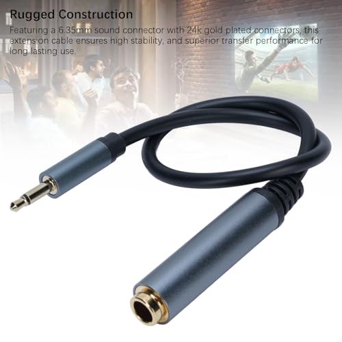 Cable sonido Jack 6.35mm hembra a 3.5mm macho 0.3m miniatura 6