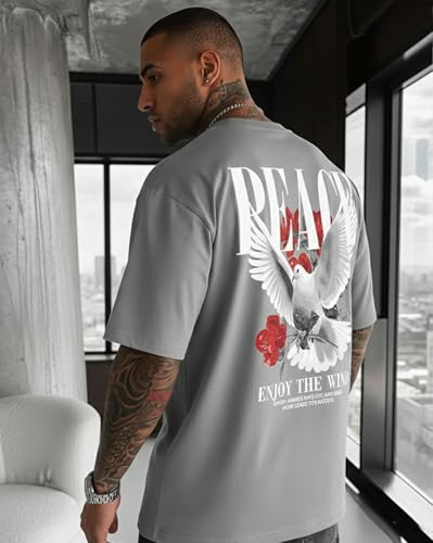 Image of AUSK Baggy Hip-Hop T-Shirt for Men - Graphic Printed T Shirts || Oversized Men Tshirt || T-Shirts