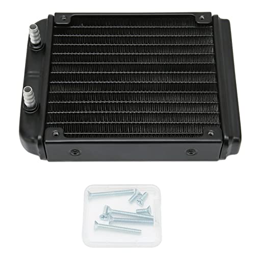 Clyxgs Radiatore Di Raffreddamento Acqua 120mm In Alluminio - 12 Tubi, Ventola DC12V, Per CPU PC, Laser E Applicazioni Industriali
