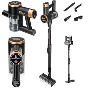 Zilan Akku Staubsauger 3in1 kabelloser Handsauger Bodenstaubsauger für Tierhaare Teppich Hartböden mit LED Display HEPA Filter kraftvoller Handstaubsauger kabellos - Faltbar - Anti-Tangle-Bodenbürste