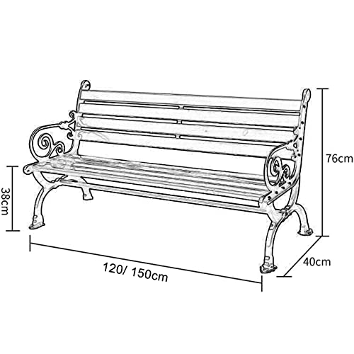 Banc de jardin résistant aux intempéries 2 places métal bois - 4