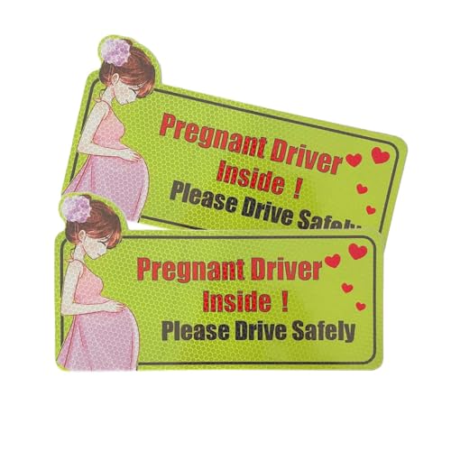 Image of SoarExcelyyPregnant Driver Magnet for Car - 10.6 inchx5.7 inch Reflective Magnetic Safety Sign, Waterproof, Reusable, Strong Adhesive, Car Accessories for Pregnant Drivers