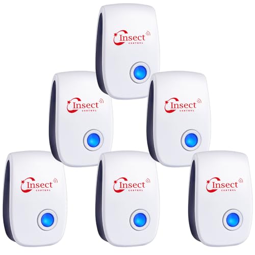 Preisvergleich Produktbild Ultraschall Schädlingsbekämpfer, 6 Stück Elektronische Insektenschutzmittel & Moskitoschutz Innenräumen, Pest Control Repeller für Mücken, Spinnen, Kakerlaken, Mäuse