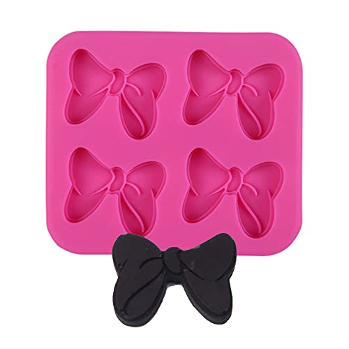 Cestony 4-Hole 1 Pc Mouse Bows Cartoon Butterfly Tie For Diy Cake Fondant Baking Cookies Tray 3D Chocolates Hard Candies Desserts Drop Glue Decor Silicone Mold Tool #TOP16