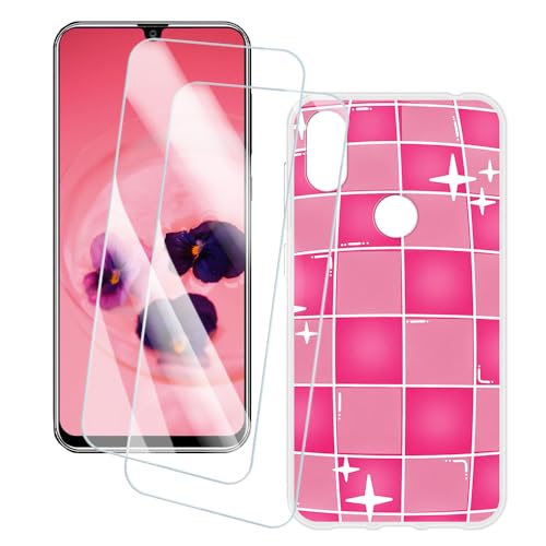 OAGELIM 2�Z�b�g �X�N���[���v���e�N�^�[ + �P�[�X Oukitel Digi C2 (6.1 �C���`) �Ƃ̌݊������� �A�[�e�B�X�e�B�b�N�J�X�^���v�����g�J�o�[�Ƌ����K���X�t�B���� �X�N���b�`�h�~ (�s���N�̐��E)