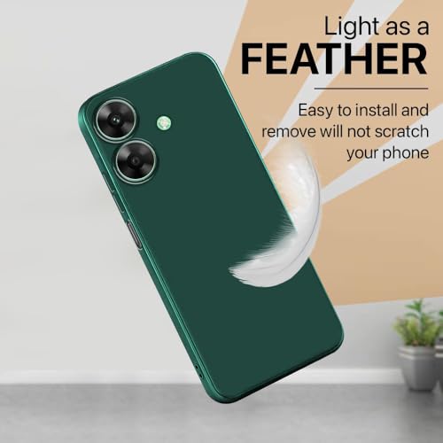 Image of Back Cover for Realme C61 4G / Narzo N61 4G | Full Camera Protection | Premium Liquid Silicon Case | Flexible Bumper Case for Realme C61 4G / Narzo N61 4G (Green)