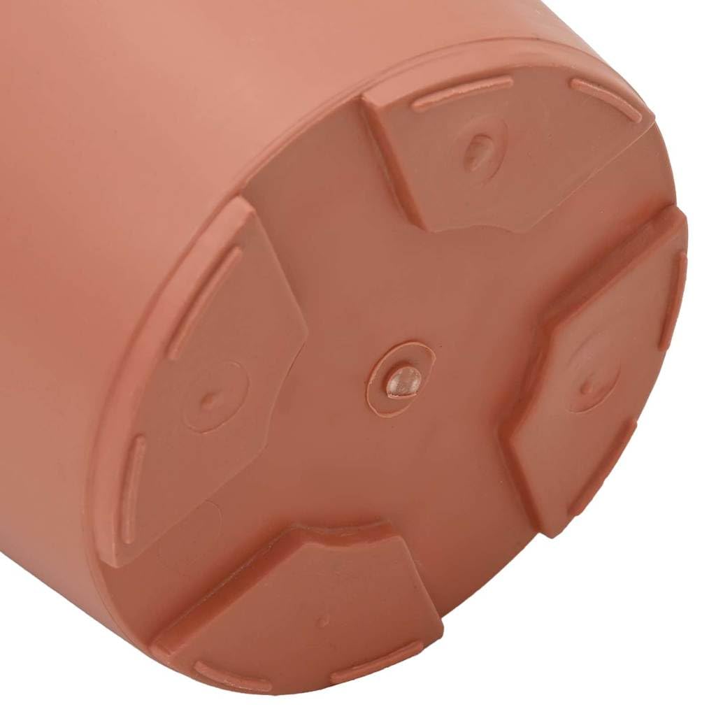 Runder Blumentopf 24 Stück Ziegelrot Ø 17 x 14 cm Kunststoff langlebig leicht für Balkon Garten Terrasse Indoor Outdoor Pflanzenpflege