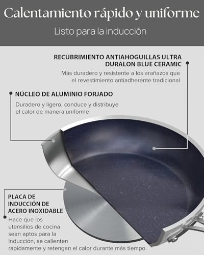 Cacerola antiadherente de cerámica sin PFAS resistente a los arañazos Nuwave 7