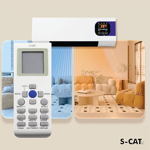 Image of S-CAT Compatible with Amstrad /Videocon /Reliance Reconnect /Onida AC Remote Control YKR-P /002E Model 171 (No Backlight) (Match Old Remote Exactly, for Any Issues Contact us)