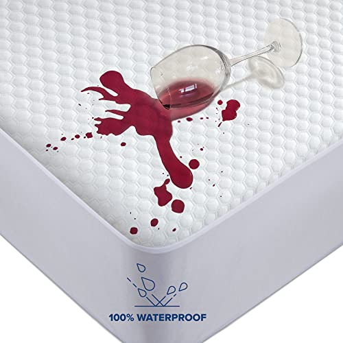 Bergamotte 100% Waterproof Mattress Protector California King Size, Bamboo Mattress Cover 3D Air Fabric Cooling Mattress Pad Cover Smooth Soft Breathable Noiseless Washable, 18'' Deep Pocket #TOP3