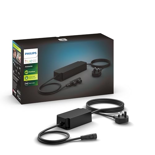 Philips Hue fuente de alimentación bajo voltaje 40W con diseño compacto negro para exteriores