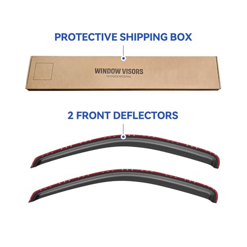 Image of in-Channel Window Visors Rain Guards Shield for 1997-2004 Dodge Dakota Regular Cab, 2Pcs Window Vent Wind Deflectors Visors Shades for 97-04 Dakota