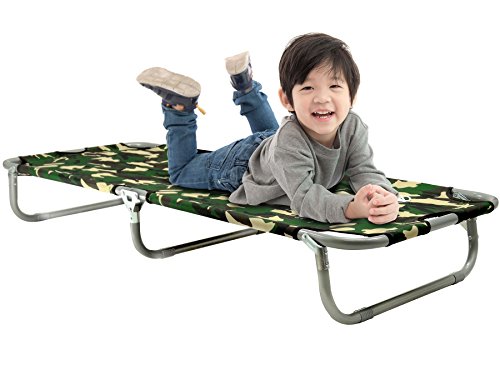 GigaTent Kids Junior Cot Portable Folding Travel Bed - Camping Outdoor Hiking RV or School Child Daycare - 60" Long - Includes Travel Bag - Camouflage