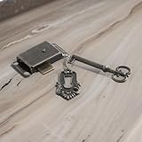 Antique-Style Metal Drawer Lock Set with Key and Decorative Bronze Finish – 53 x 26 mm for Cabinets, Wardrobes, Jewelry Boxes, and Cupboards
