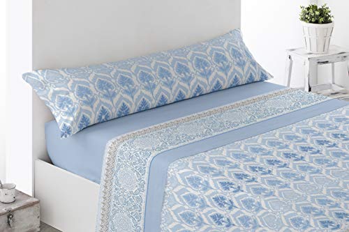 (FINNA 150 AZUL) JUEGO SÁBANAS 3 PIEZAS PIRINEO INVIERNO TÉRMICO POLAR 150 X 200 CM