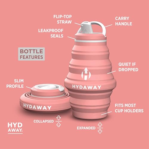 Image of HYDAWAY 17oz Collapsible Water Bottle - BPA-Free, Leakproof, Lightweight, and Space-Saving - Perfect for Travel, Hiking, and Everyday Hydration
