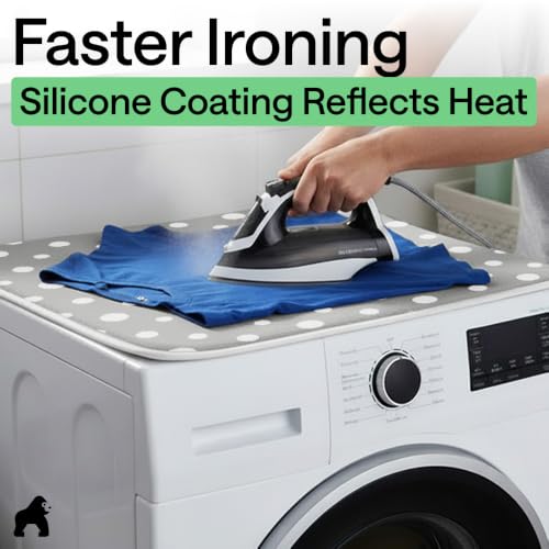 Image of Gorilla Grip Premium Ironing Pad, Magnetic Laundry Pad, 28 x 24 Inch, Heat and Scorch Resistant, Iron Board Mat for Table Top, Washer, Dryer, Durable Pads Great for Travel, Dots