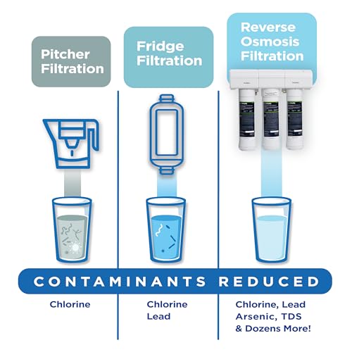 Image of EcoPure ECOP30 Premium Reverse Osmosis System - Under Sink Drinking Water Filter System - NSF-Certified - Reduces Lead, Chlorine, and TDS -Bottled-Quality Water - Easy Filter Changes