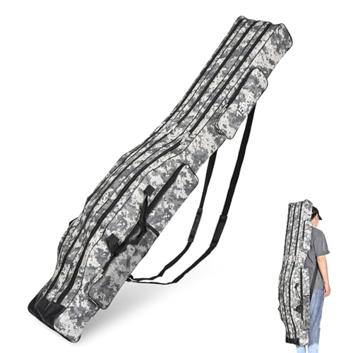 LEOFISHING Portable 3 Layers Fishing Pole Bag Durable...