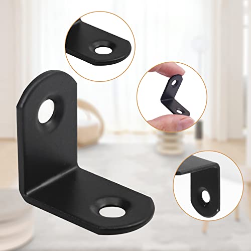 Corner Bracket, Pack-28 Black Angle Bracket, Sturdy and Durable, with Screws, Suitable for Wooden Furniture, Chairs, Cabinets, and Other Furniture (25mm) - Image 4