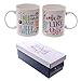 Produktbild Set regalo di due Tazze mug cuolazione in ceramica con Slogan COFFE BY Jack Smith
