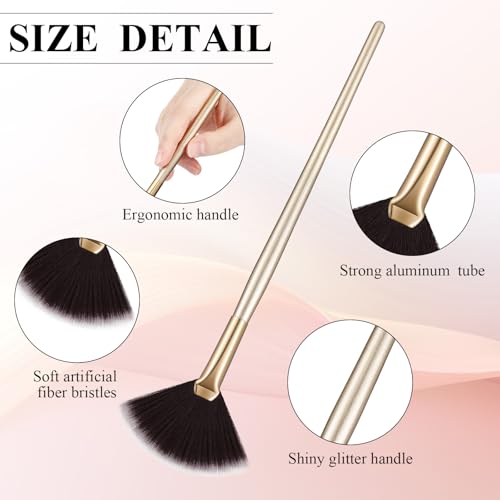 Image of 9 Pieces Facial Fan Mask Brushes, Soft Facial Applicator Brushes Tools for Peel Glycolic Makeup for Mud Cream(Brown)