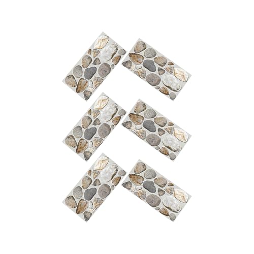 POPETPOP Frise Murale Adhesive Imperméable en Pvc Papiers Peints à Motif de Galets, Design Créatif et Mode, pour Décoration Murale Cuisine et Protection...