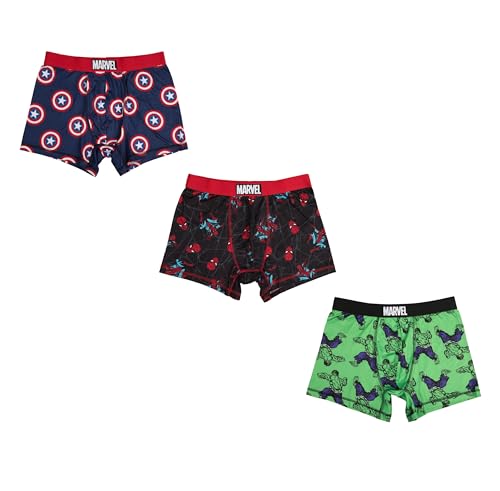 Marvel Spider-Man, The Hulk, Captain America 3-Pack Men's Boxer Briefs