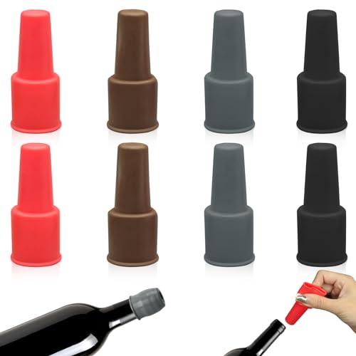 Comparison: Best Trudeau Sparkling Wine Stopper 5 8Pcs Silicone Wine Stopper for Wine Bottles, Reusable Sparkling Wine Bottle Stopper, Silicone Wine Seal Stopper, Wine Bottle Cover Caps to Keep Wine Fresh, Beer Champagne Stopper Home Use(4 Colors)