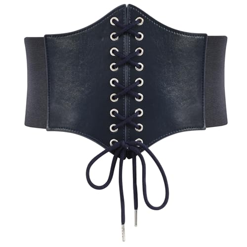 WERFORU Ceinture Corset Rétro pour Femmes Corset Femme à Lacets Ceinture Large Élastique Waspie pour Robes