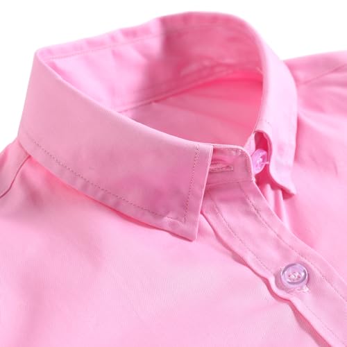 Image of Boys' Button Down Dress Shirts Kids Long Sleeve Solid Collared Uniform Shirt for Toddler Boy (Size 2T-20)