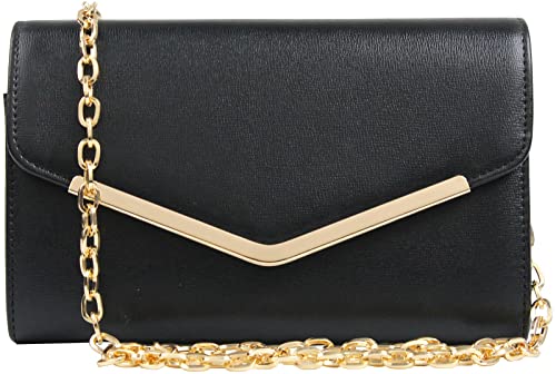 Image of Clutch Purse Evening Bag for Women,Envelope Handbag With Detachable Chain | With Detachable Chain