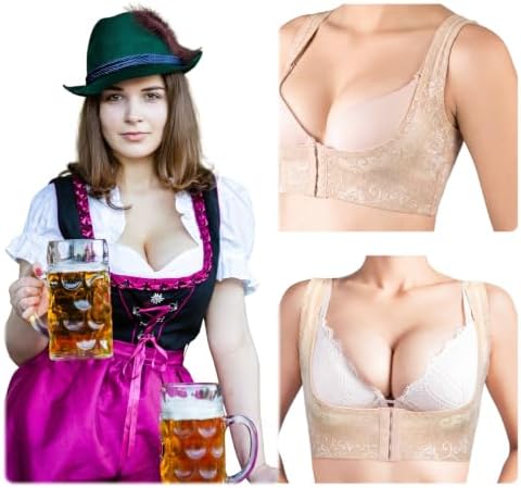 Mepase 2 Pcs Oktoberfest Chest Brace up Breast Support,Complexion,XL