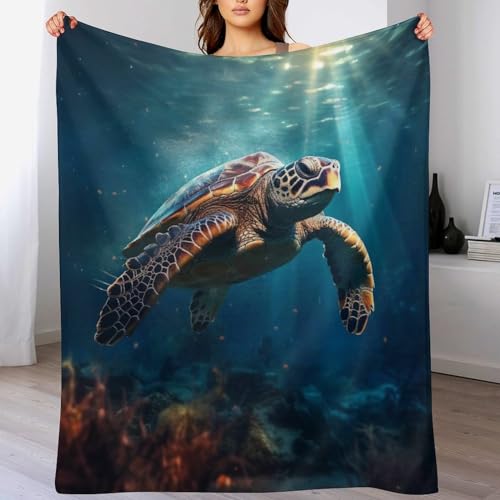 Plaid tortue de mer moelleux pour réchauffer le canapé