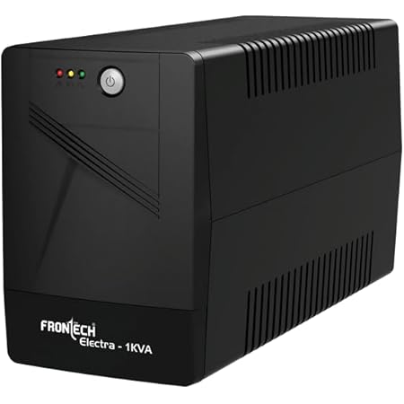 FRONTECH UPS Electra Plus 1000VA/600W, Uninterrupted Power Supply System, Maintenance Free Battery, LED Indicator, Power Backup & Protection for Home/Office PC, Desktop and Other Electronics, (2565)