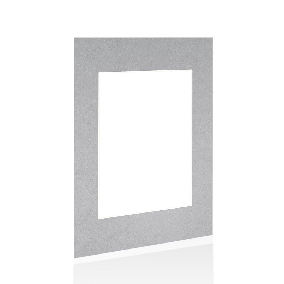Procut Global 90x60cm Silver Picture Mounts to Fit 60x40cm Aperture - Precision Cut Cardboard Photo Mount - Ideal for Frames, Prints, Artwork & Certificates - Sizes & Colours Available