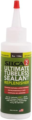 SILCA Sellador de neumáticos sin cámara definitivo, reabastecedor, sellador de neumáticos de bicicleta de larga duración, sellado rápido, sellador