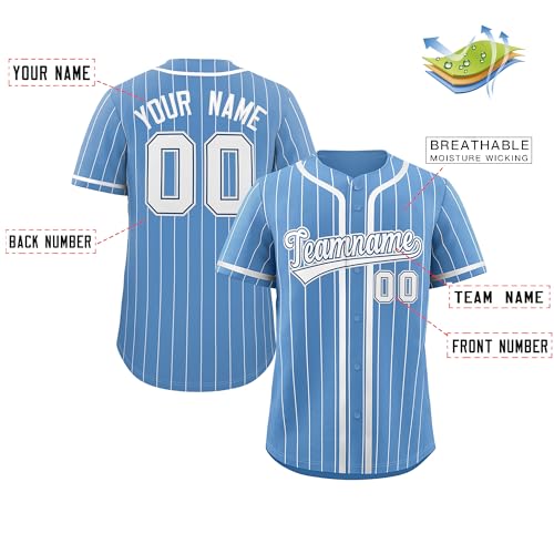 Custom Pinstripe Baseball Jersey Hipster Hip Hop Sports Shirts Personalized Team Name Number for Men Women Youth