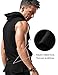 Amussiar Men's Cotton Sleeveless Hoodie Bodybuilding Hooded Tank Top Gym Fitness Casual Workout Vest Black