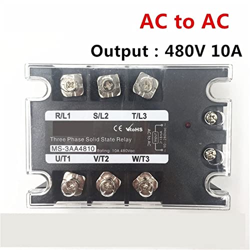 Relais triphasé TSR-10AA anti-arc électrique commande AC 90-280V sortie 10A - 2
