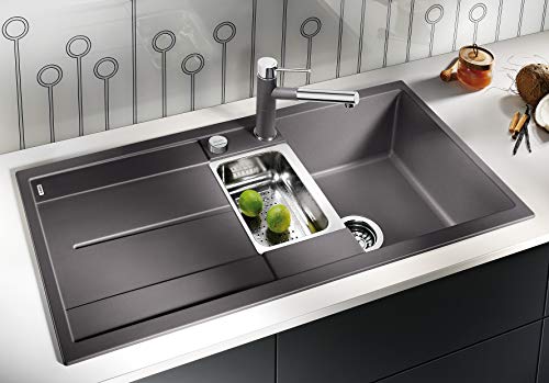 BLANCO METRA 6 S | SILGRANIT felsgrau | Einbauart: Einbau von Oben | reversibel | mit Ablauffernbedienung, mit Zubehör | 60er Unterschrank | Großes Becken | Reinigungsfreundliche Öberfläche - Image 3