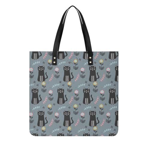 Sac à main chat noir grand format pour femme, fini le manque de place dans votre tote bag