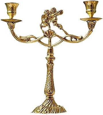 Vintage Brass Double Angels Candle Holders,Handcarved Gold Candle...