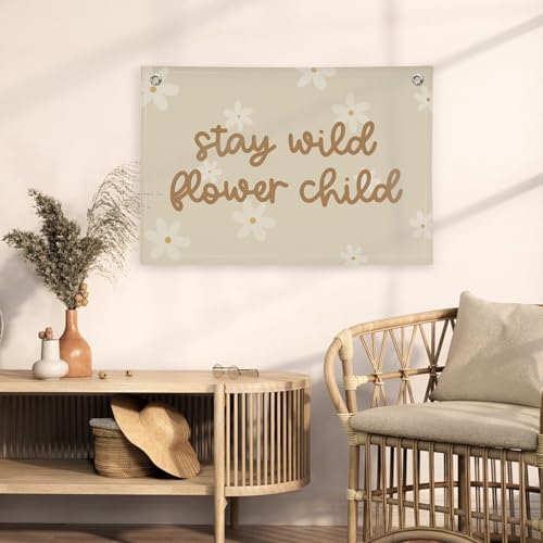 Image of Girls Room Decor, Wildflower Wall Decor Sisters Make The Best Friends Banner Flag for Sisters Room Decoration,Boho Nursery Baby Girls Toddler Kids,Girls Bedroom 30x20,girlroom