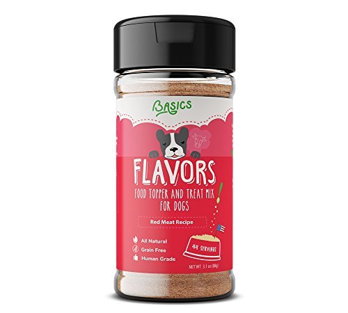 Basics Flavors Natural, Human Grade, Grain Food Topper and Treat Mix for Dogs (Red Meat, 3.1oz)